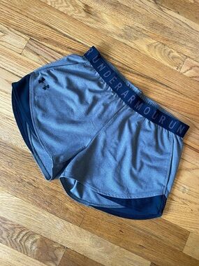 Under Armour Women's Grey and Black Athletic Shorts